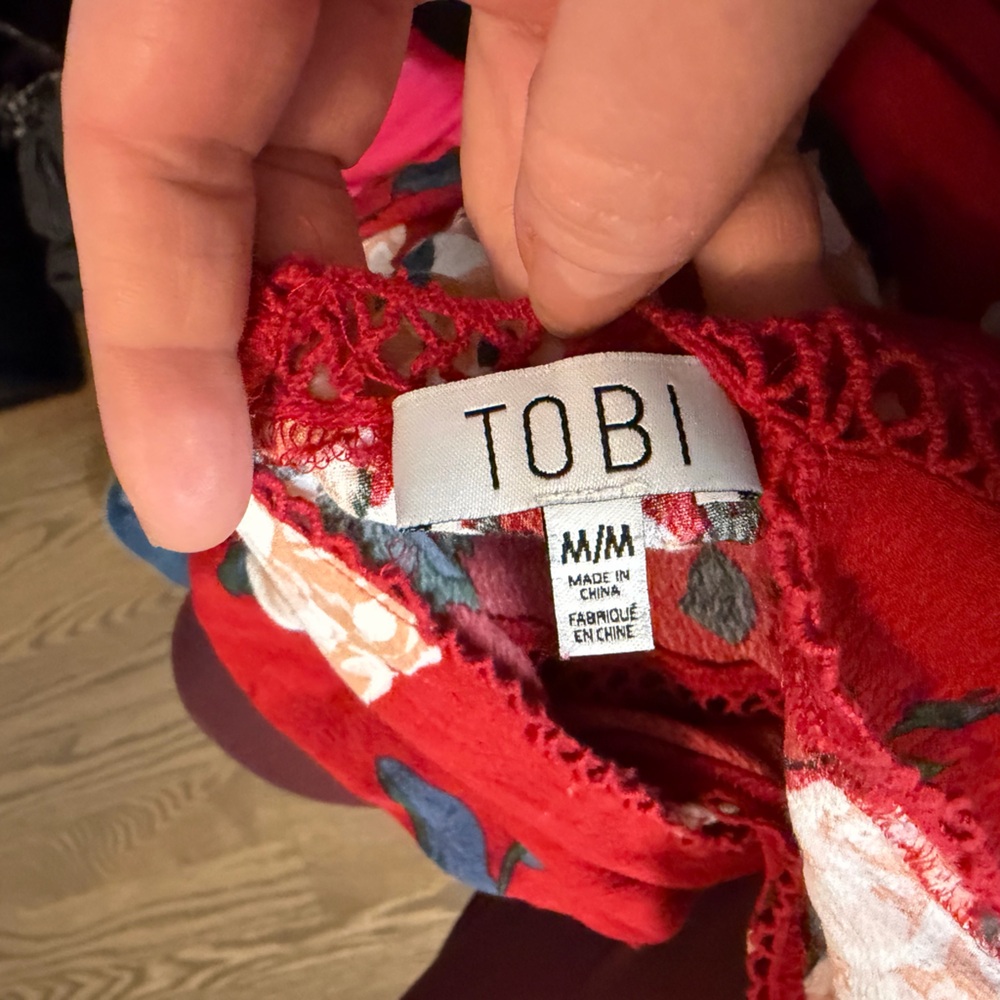Floral Red Spaghetti Strap tunic/mini - Picture 6 of 6